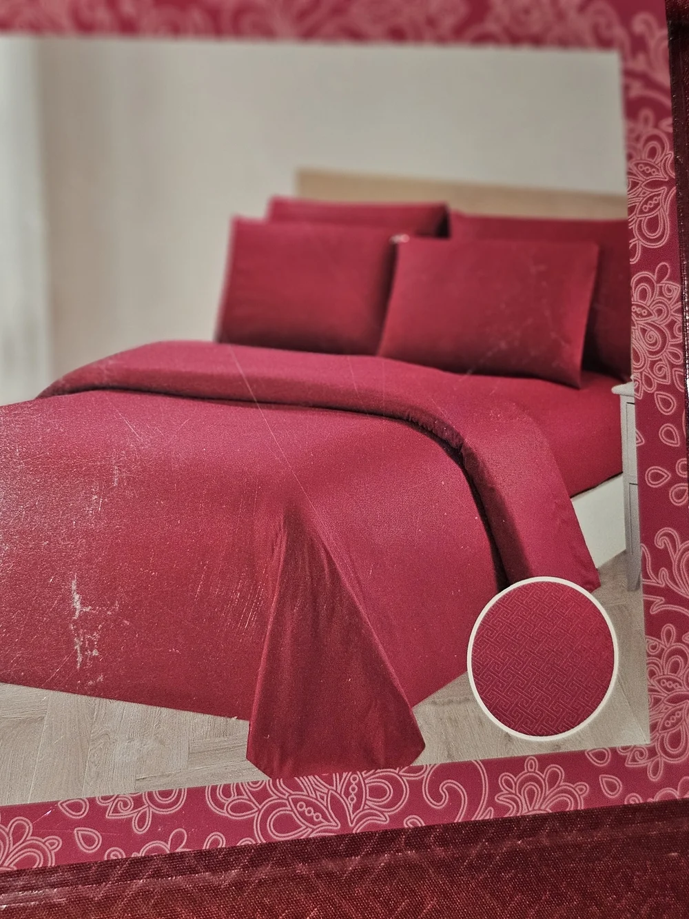 Mrs Bella Home 1800 King 6-Piece Bamboo Sheet Set  Burgundy  16